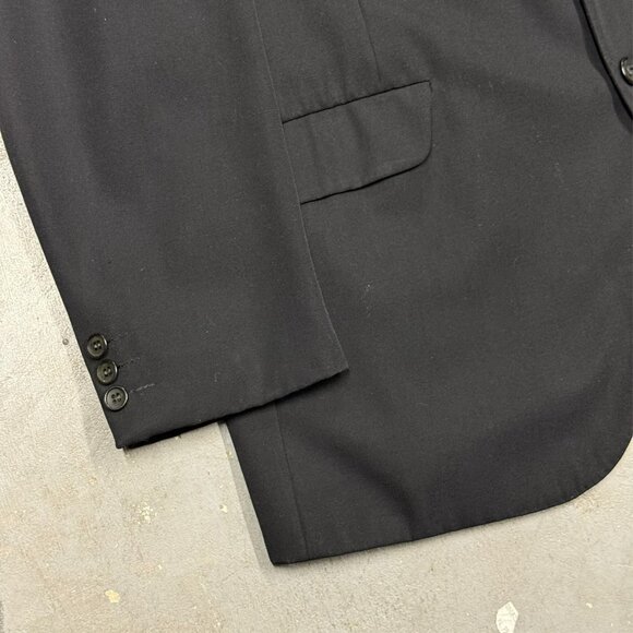 Vintage Bespoke 1961 Blazer Jacket Wool Heavyweight Sport Coat Black 46R - Picture 4 of 10